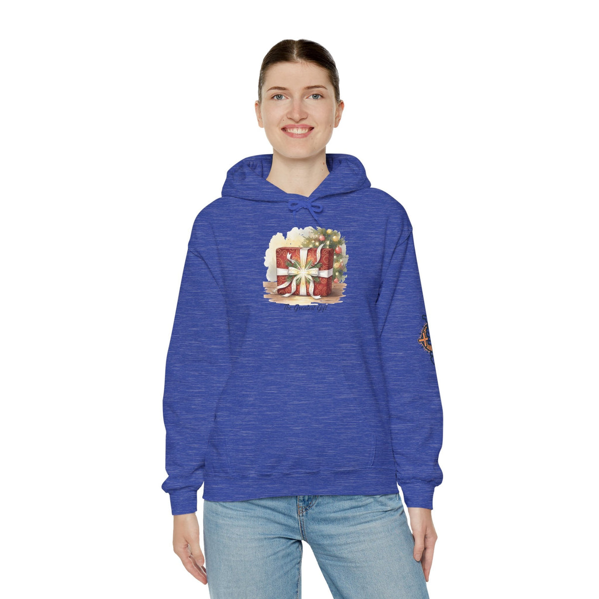 The Greatest Gift Hoodie – Cross Bow Present Christian Hoodie for Christmas Salvation & Eternal Faith Printify