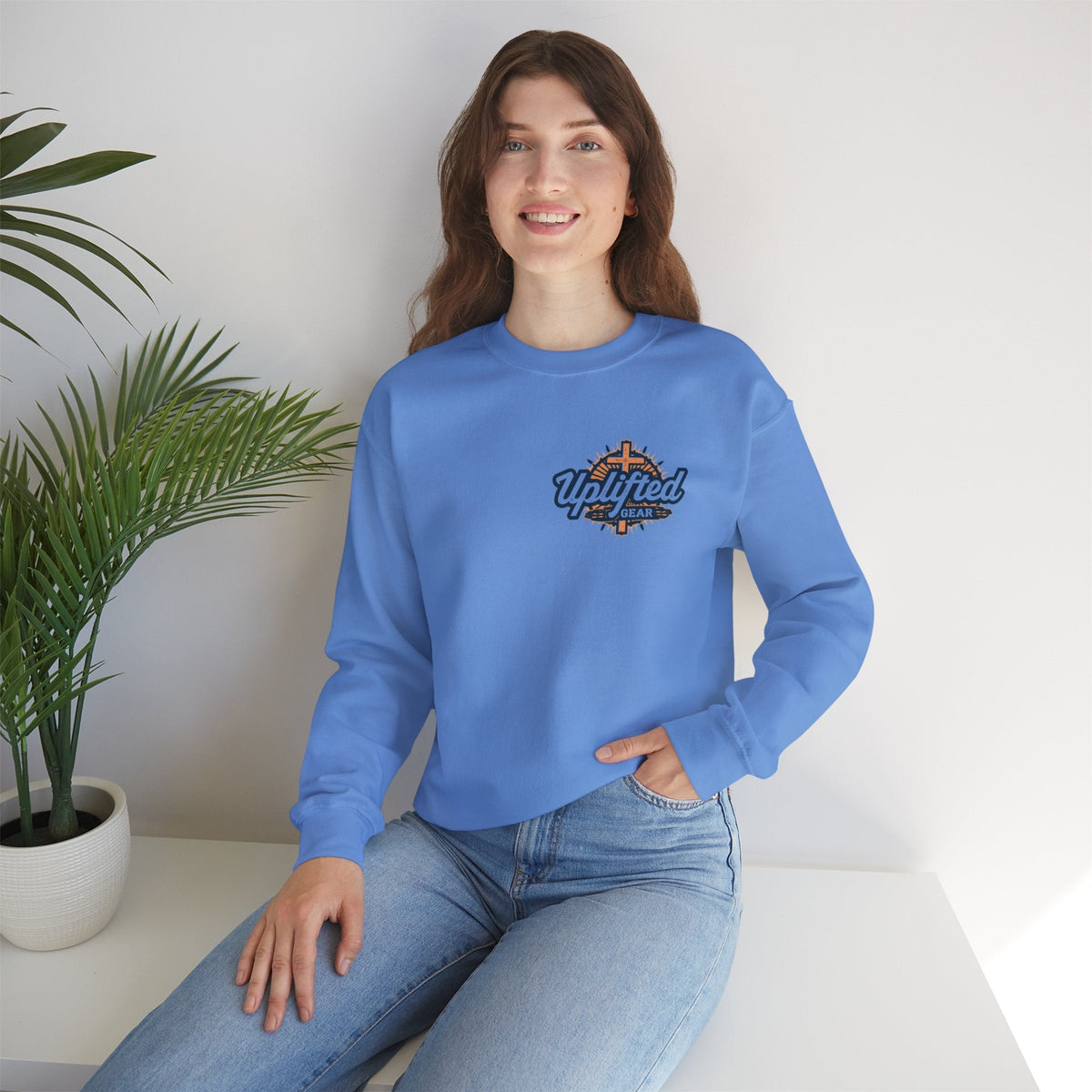 I Can’t, But I Know a Guy Sweatshirt – Jesus Cross Christian Sweatshirt for Cozy Faith Printify