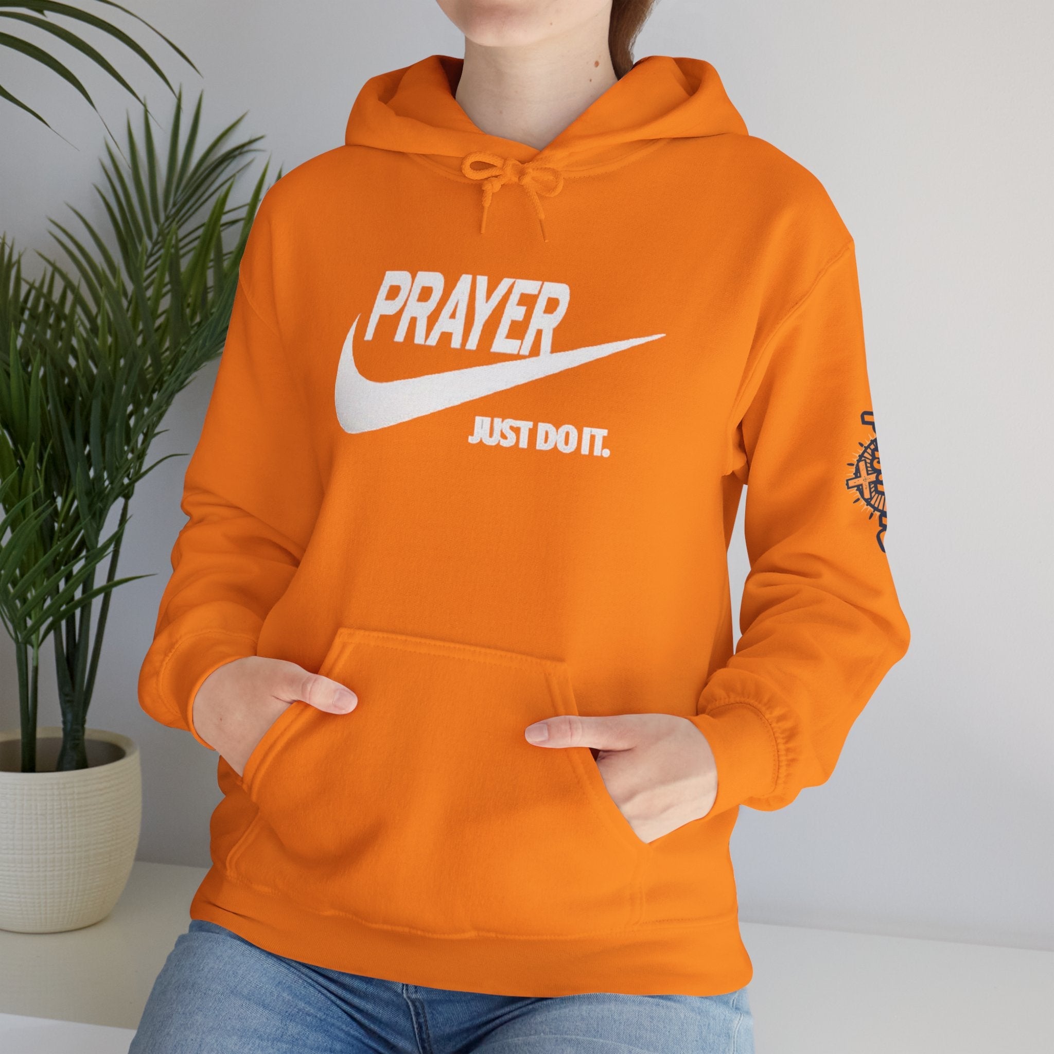 Prayer Just Do It Hoodie - Funny Christian Nike Parody Hoodie - Faith Gear Printify