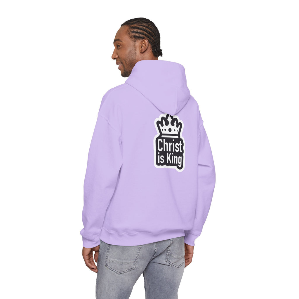 Christ is King Hoodie – Bold Crown & Cross Christian Sweatshirt for Unshakable Faith Printify