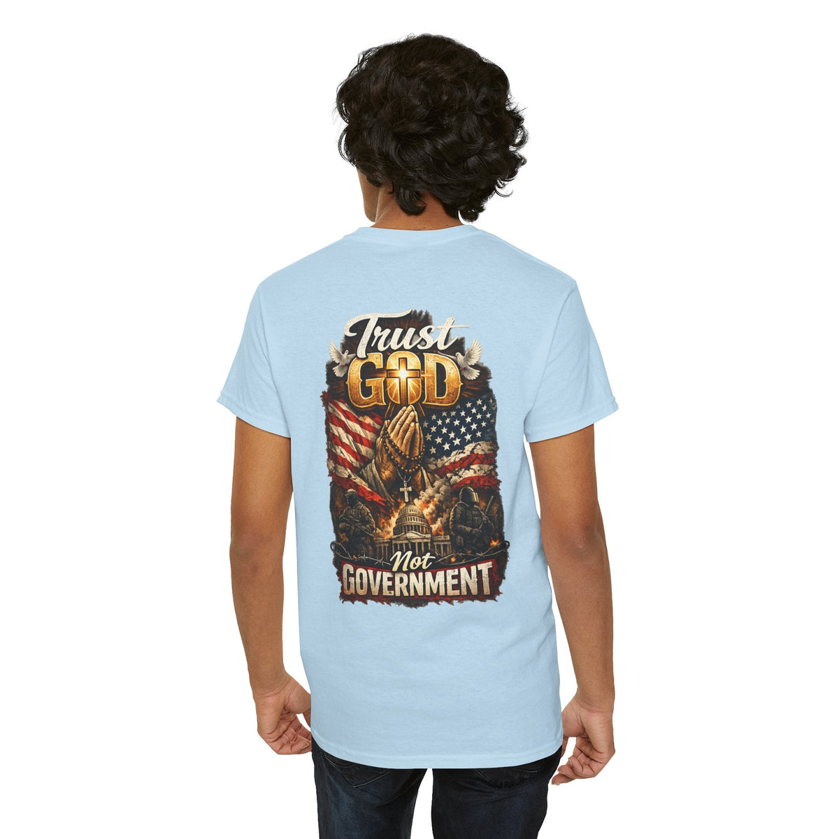 Trust God Not Government T-Shirt — Vintage Patriotic Christian Tee Printify