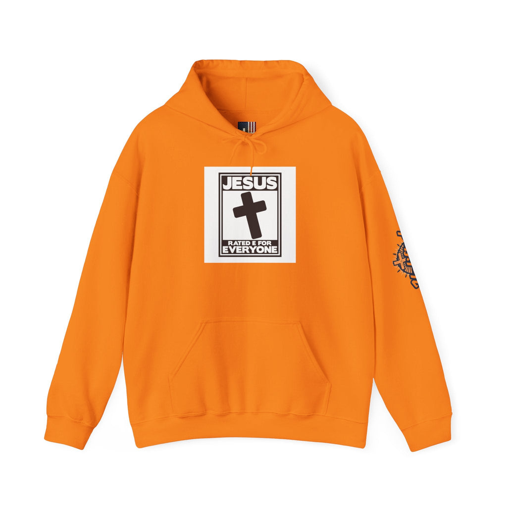 Jesus, Rated E for Everyone Hoodie - Gamer Faith Hoodie - Christian Video Game Parody Printify