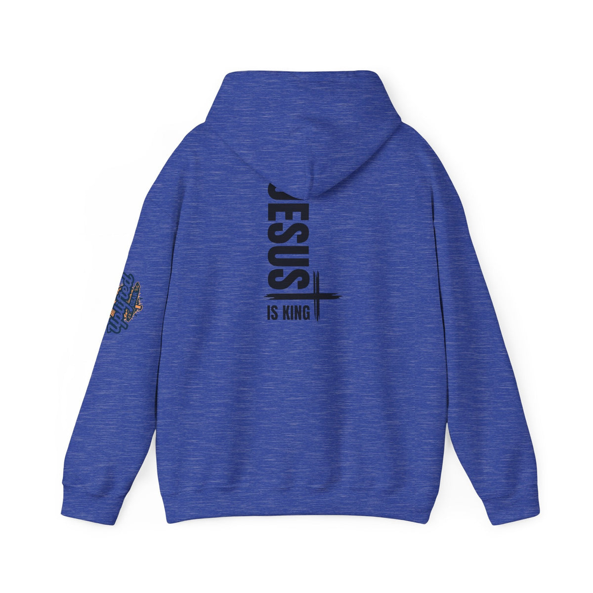 Jesus Is King Hoodie | Modern Typographic Cross Christian Hoodie Printify