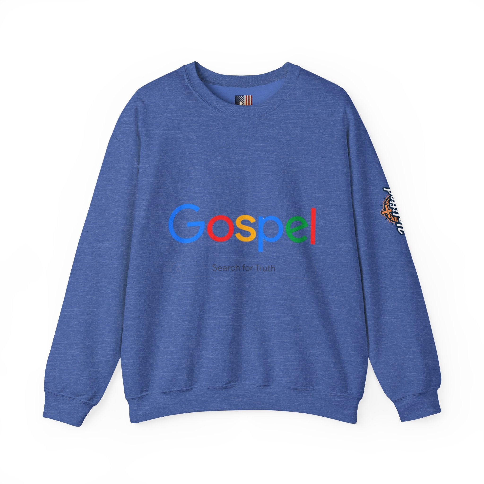 Gospel Graphic Sweatshirt — "Gospel" Colorful Logo Christian Sweatshirt Printify