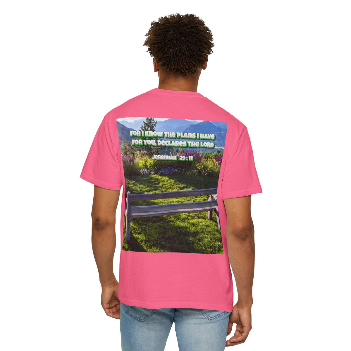 Bible Verse Unisex Garment-Dyed T-shirt  - Jeremiah 29 : 11 Printify