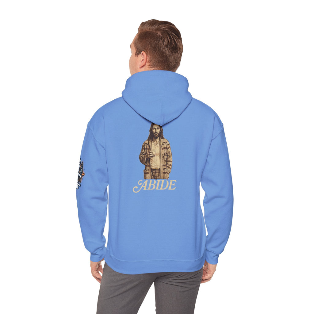 Abide Jesus Hoodie — Vintage 'The Dude' Religious Graphic Hoodie Printify