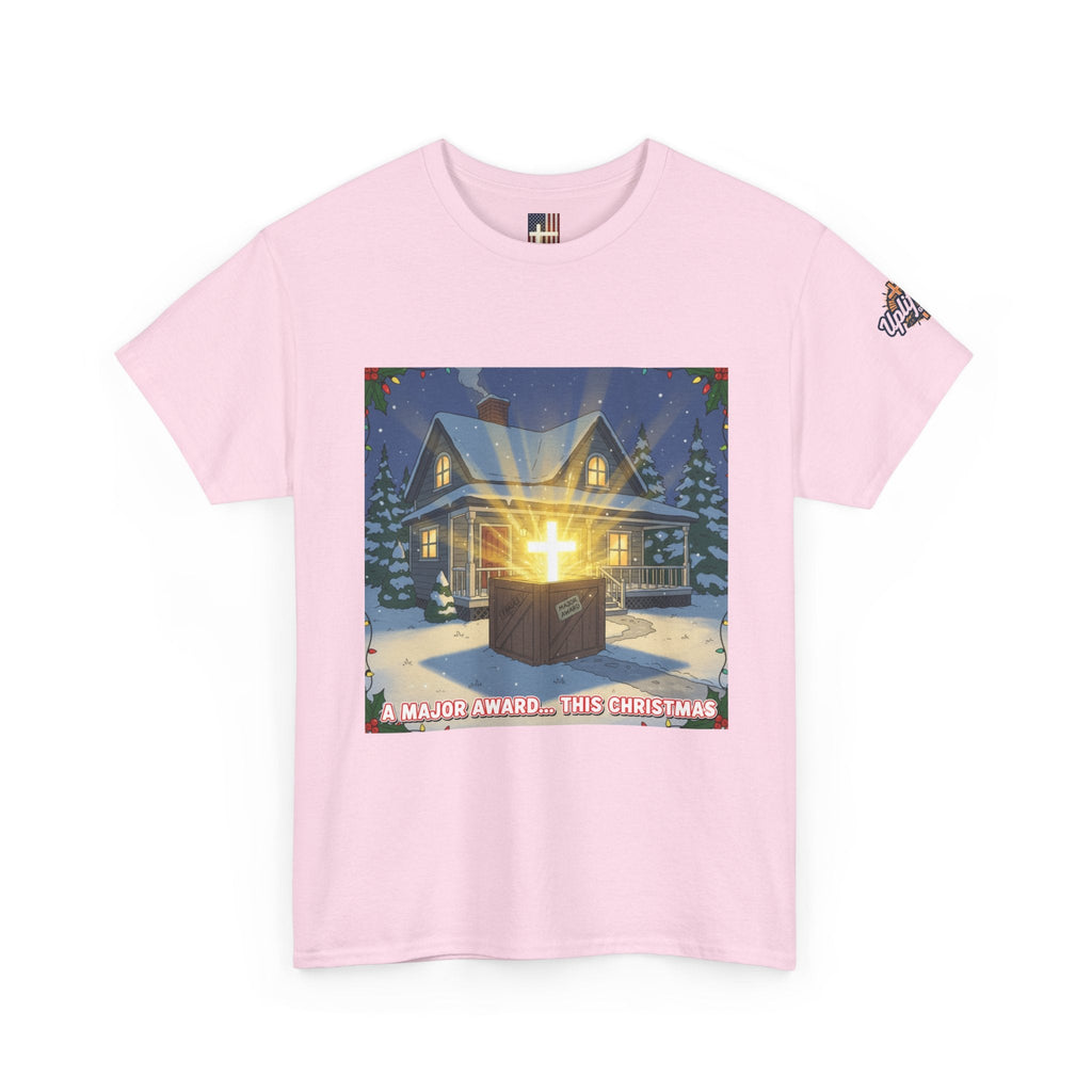 A Major Award This Christmas T-shirt – Fragile Leg Lamp Parody Cross Unboxing Christian T-shirt for Hilarious Faith & Holiday Glow Printify