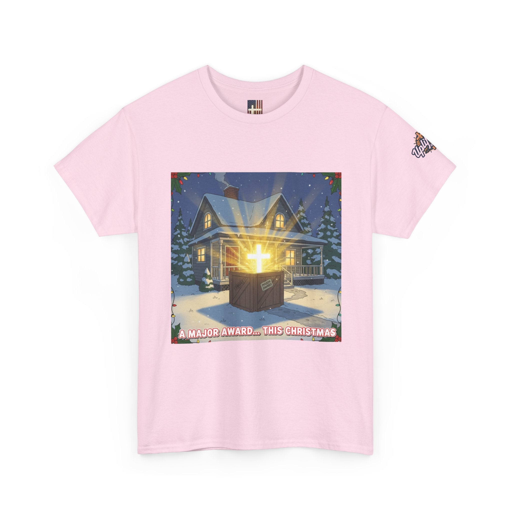 A Major Award This Christmas T-shirt – Fragile Leg Lamp Parody Cross Unboxing Christian T-shirt for Hilarious Faith & Holiday Glow Printify