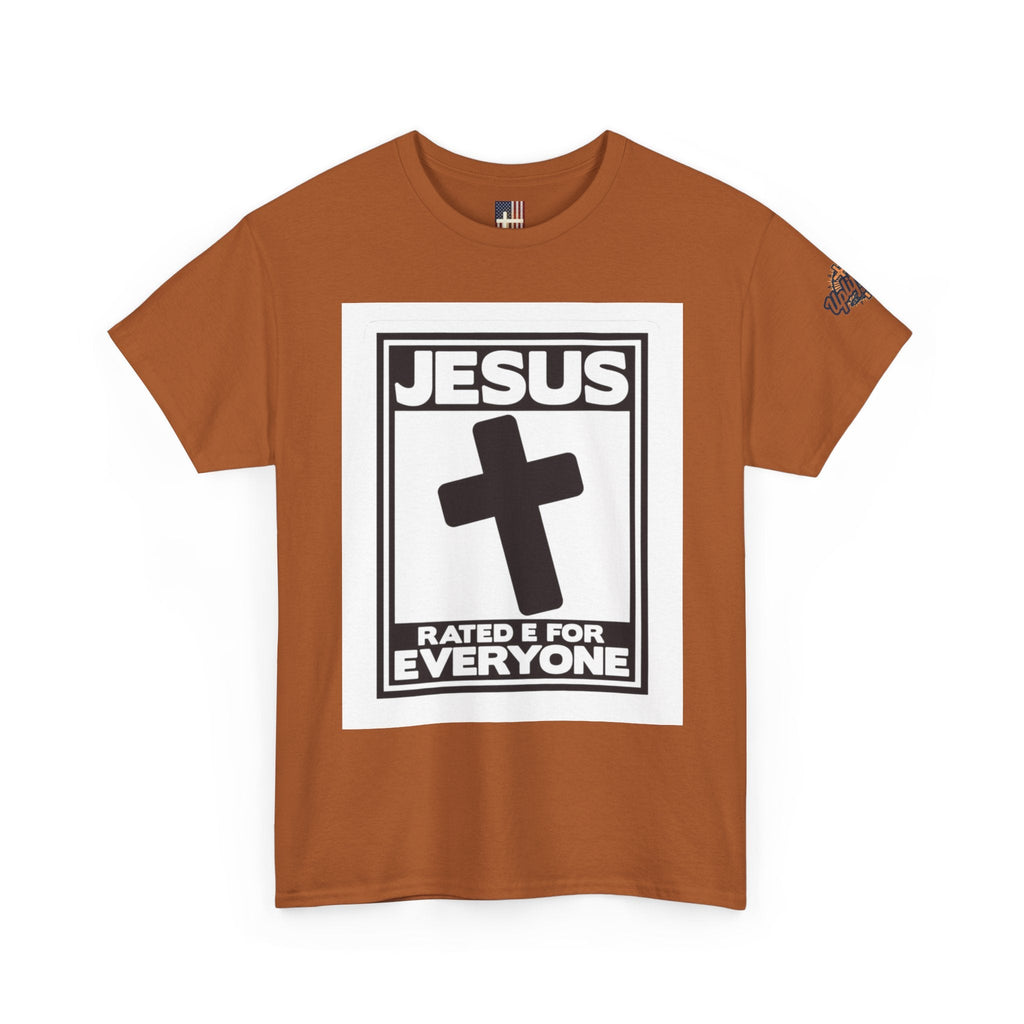 Jesus, Rated E for Everyone T-shirt - Gamer Faith T-shirt - Christian Video Game Parody Printify