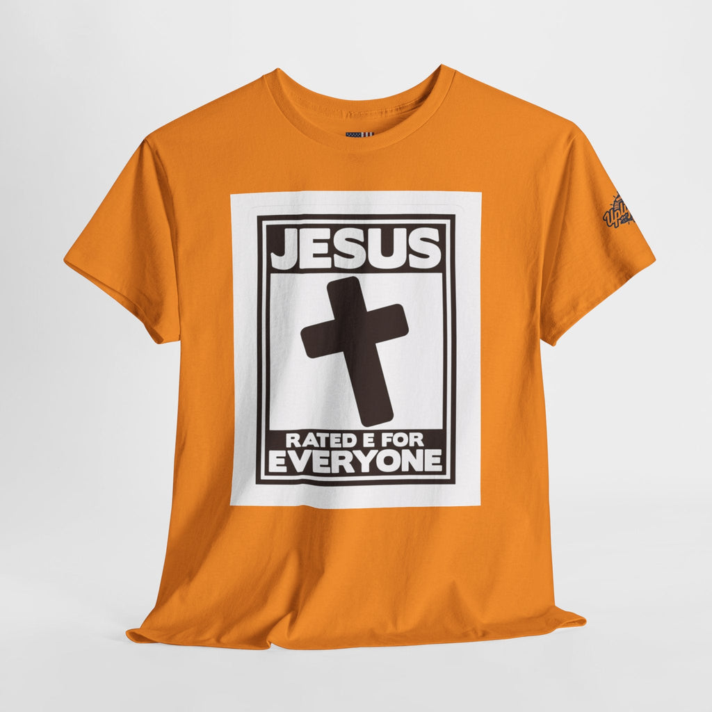 Jesus, Rated E for Everyone T-shirt - Gamer Faith T-shirt - Christian Video Game Parody Printify