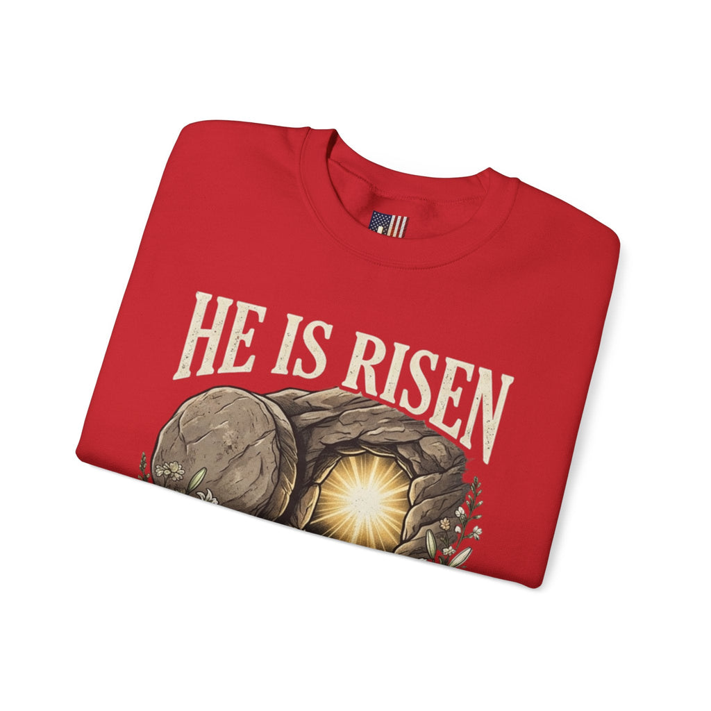 He Is Risen Sweatshirt — Jesus Christ Resurrection Easter Sweatshirt Printify