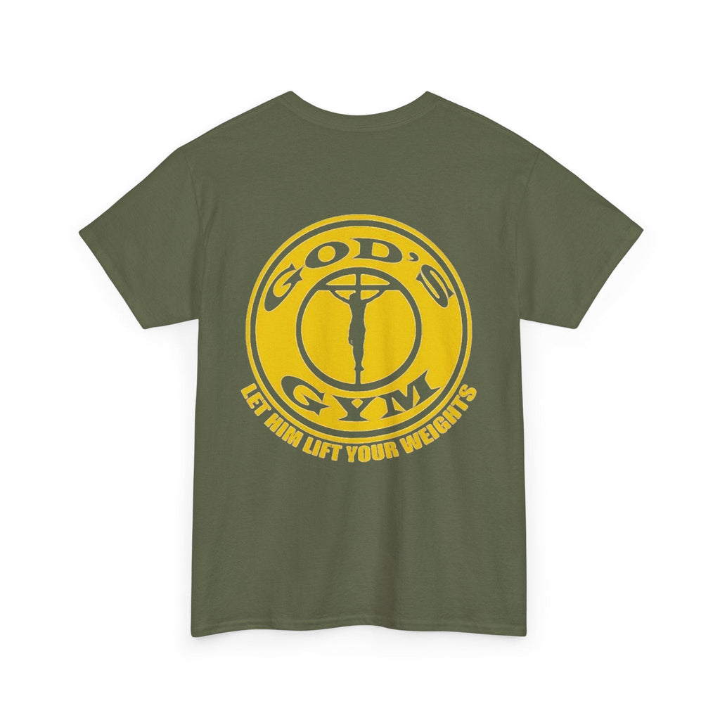 God's Gym T-Shirt — "Let Him Lift Your Weights" Christian Fitness Tee Printify
