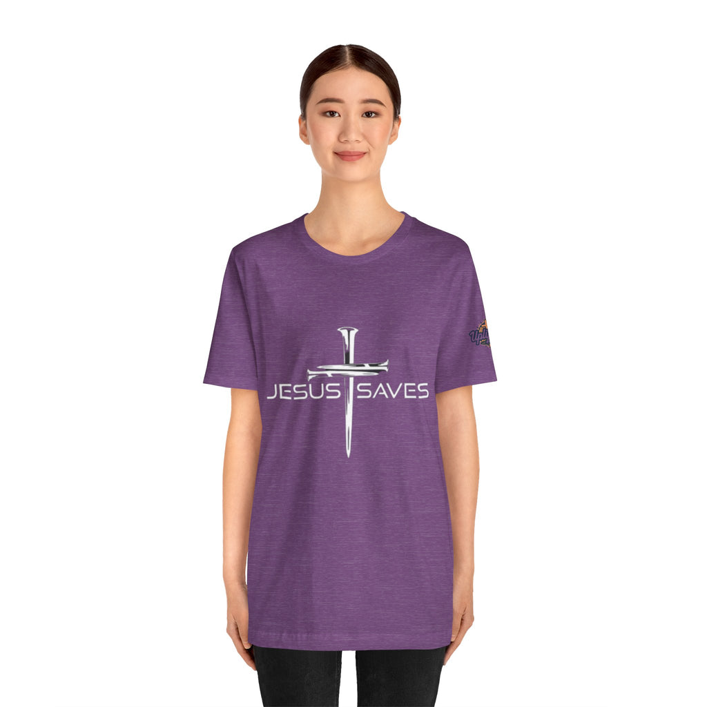 Copy of Jesus Saves T-shirt – 3 Nails Crucifix Cross Christian T-shirt for Redemption Faith & Bold Salvation