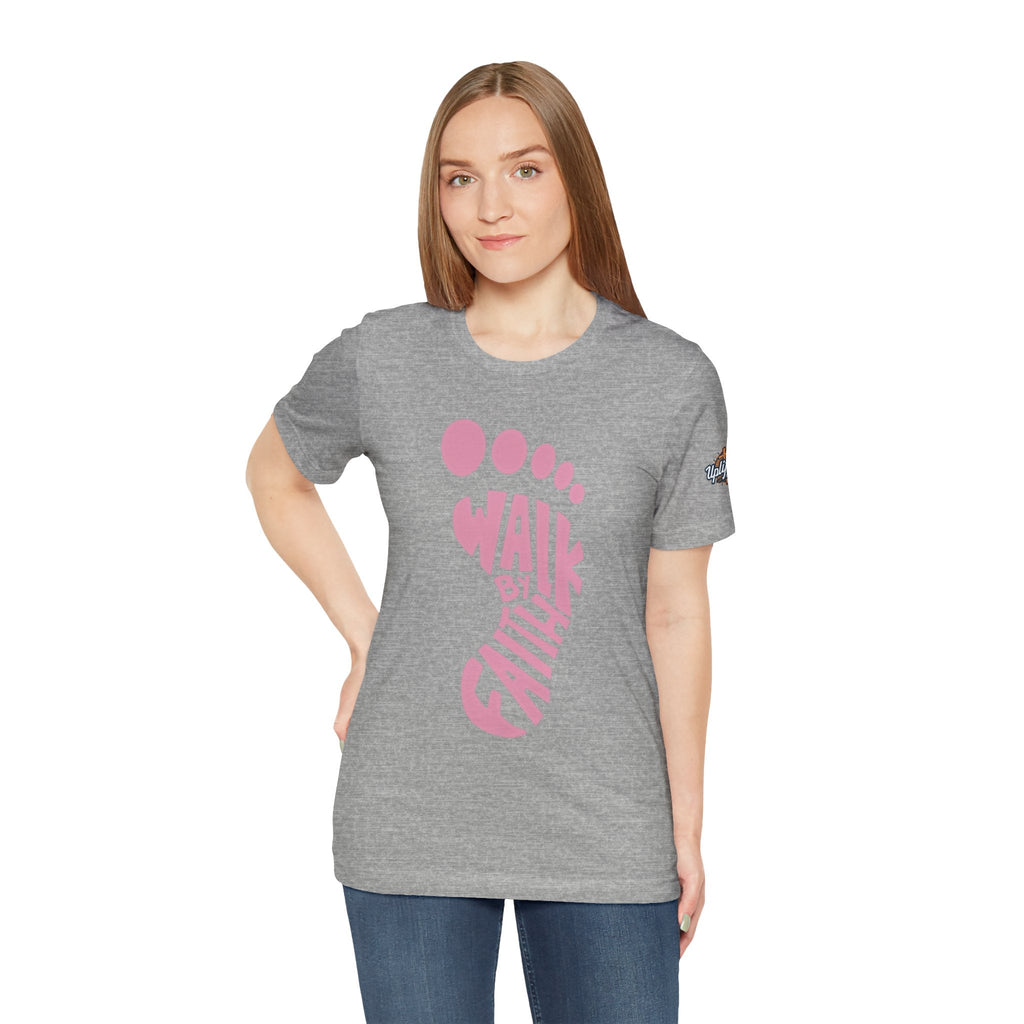 Walk By Faith Footprint T-Shirt Printify