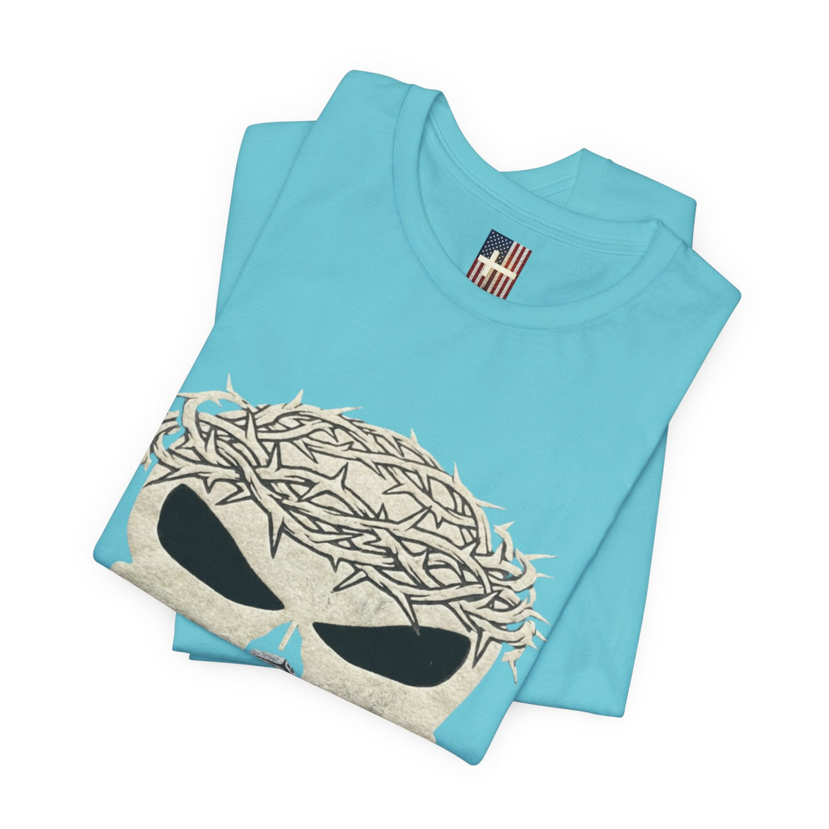 Christian Skull T-shirt - Crown of Thorns & Nails - Warrior Faith T-shirt Printify