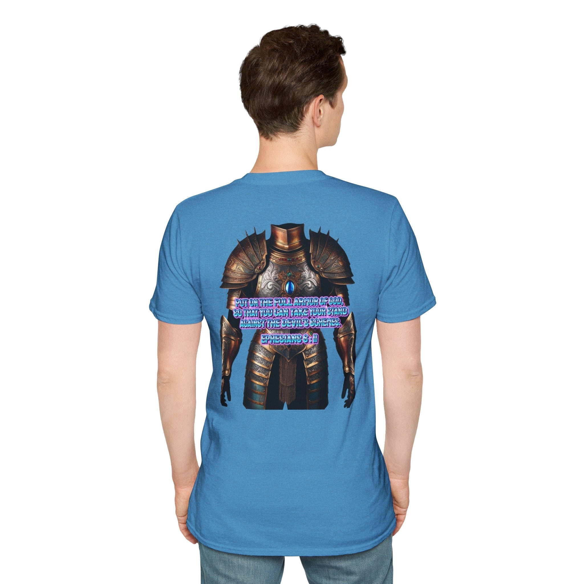 Religious Graphic Tee with Armor Of God Design - Unisex Softstyle T-Shirt Printify