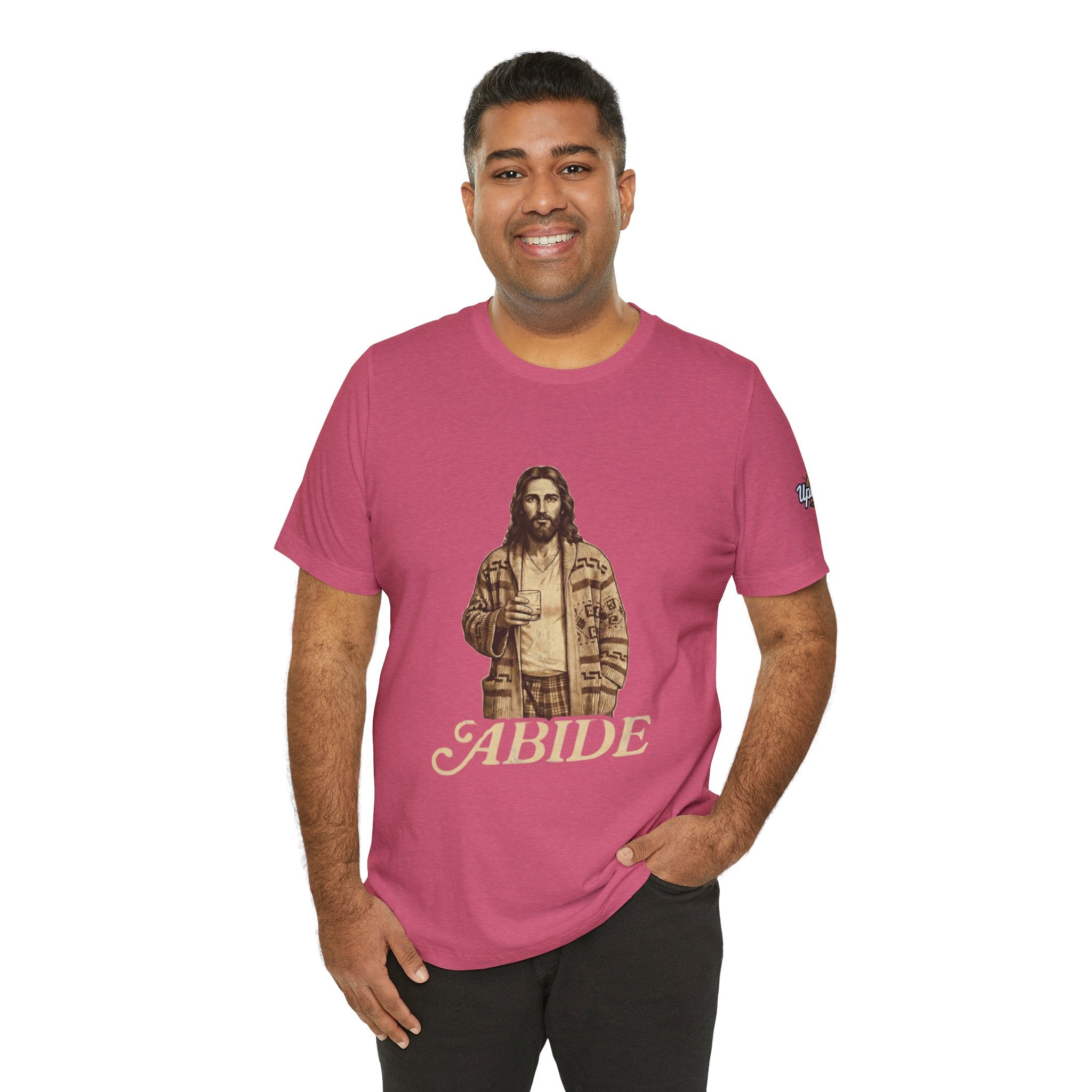 Abide Vintage Jesus Tee — "The Dude" Graphic Christian T-Shirt Printify