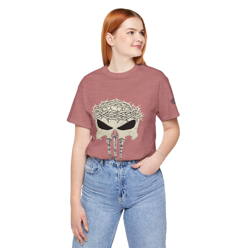 Christian Skull T-shirt - Crown of Thorns & Nails - Warrior Faith T-shirt Printify