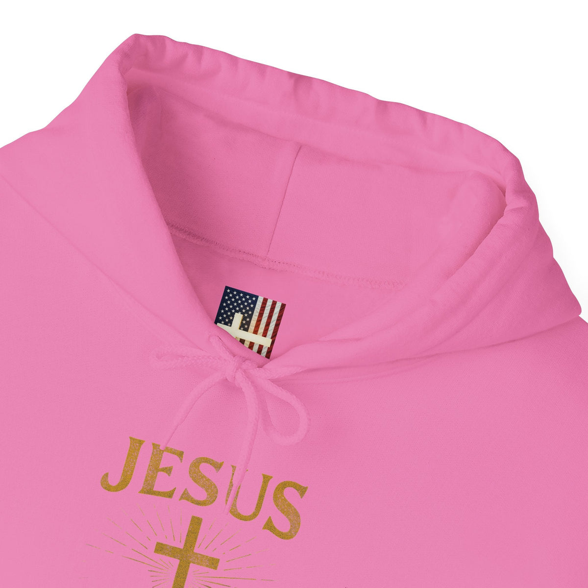 Jesus Saves Hoodie – Radiant Cross & Rays of Light Christian Sweatshirt for Eternal Hope & Faith Printify
