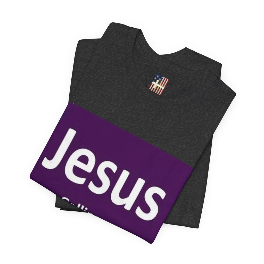 Jesus Calling T-shirt – Funny Cell Phone Screen Christian T-shirt for Divine Connection & Faith Humor Printify