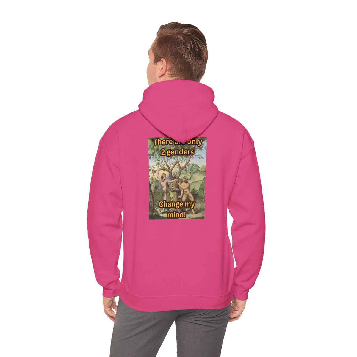 There Are Only 2 Genders Hoodie – Adam & Eve Cross Christian Hoodie for Bold Truth Printify