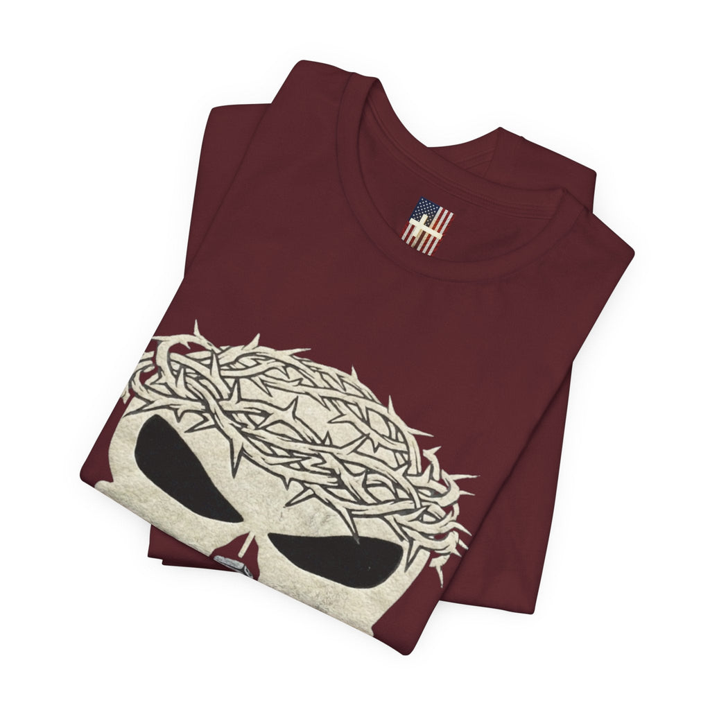 Christian Skull T-shirt - Crown of Thorns & Nails - Warrior Faith T-shirt Printify