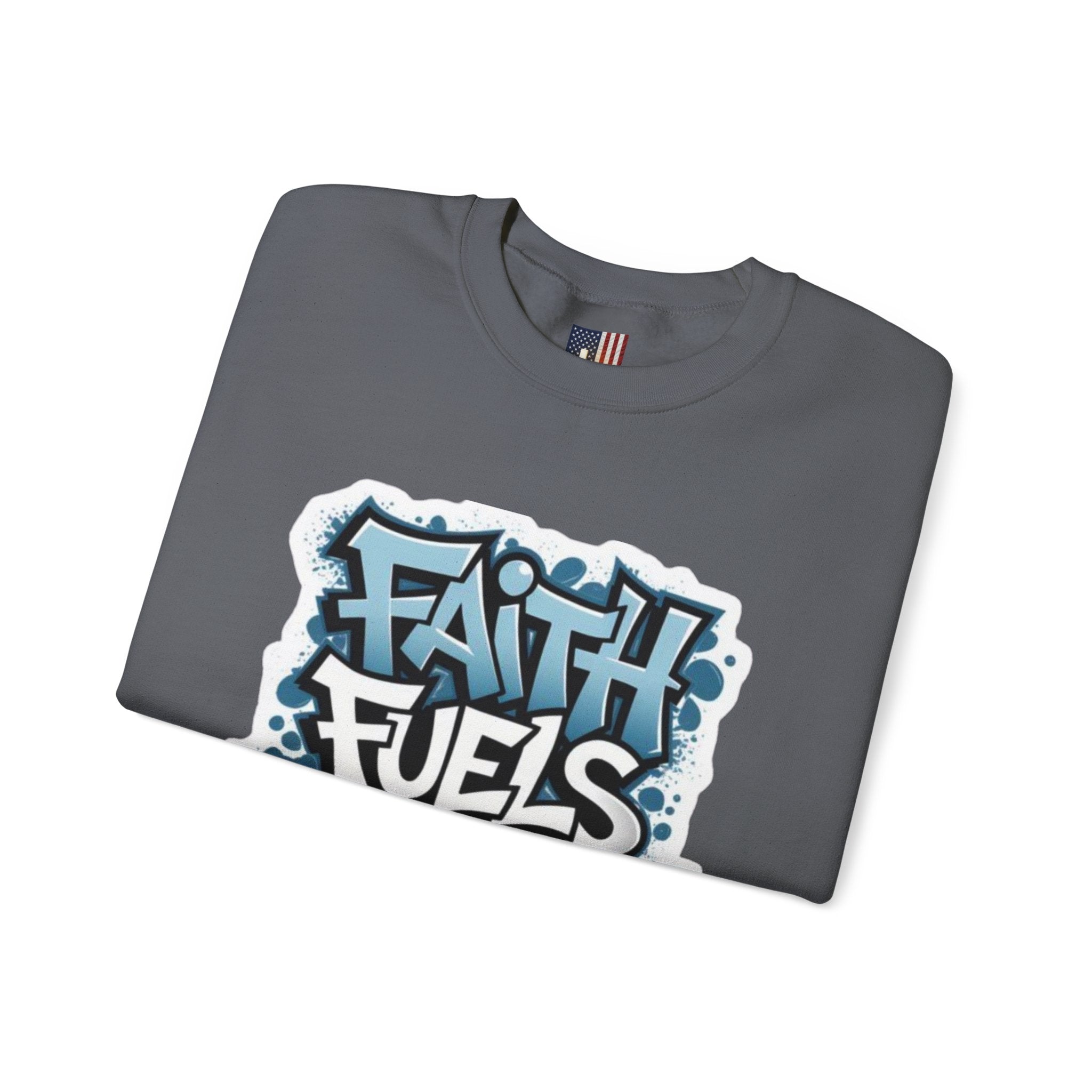 Faith Fuels Purpose Sweatshirt – Inspirational Christian Sweatshirt for Divine Drive & Unstoppable Belief Printify