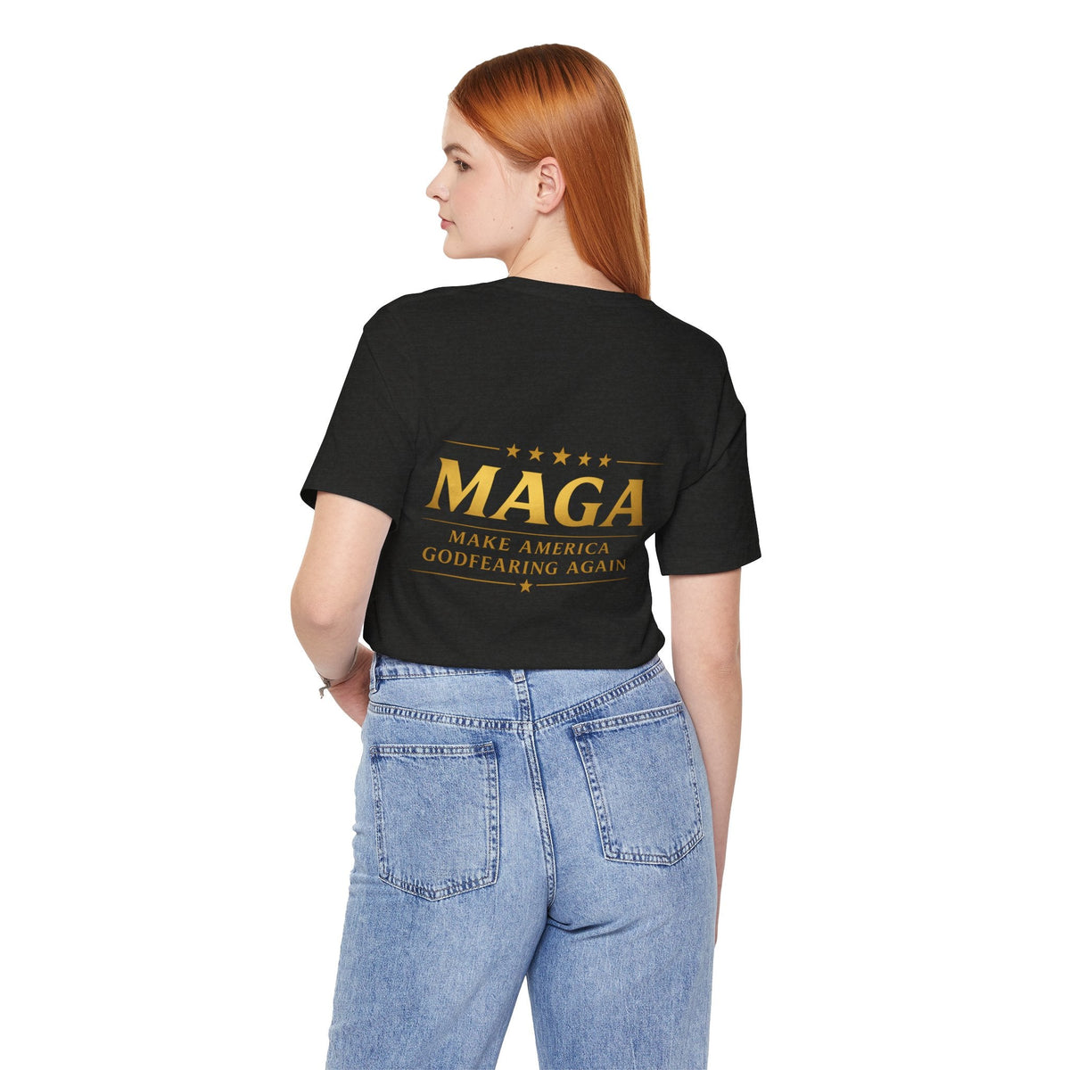 MAGA Gold Letter T-Shirt — "Make America Great Again" Printify