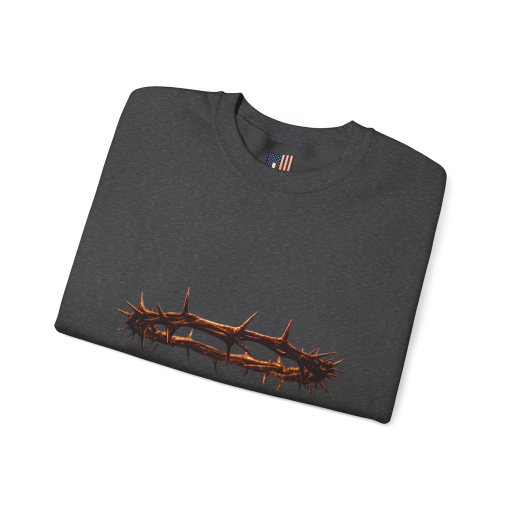 It Is Finished Crown of Thorns Sweatshirt — Christian John 19:30 Faith Sweatshirt Printify