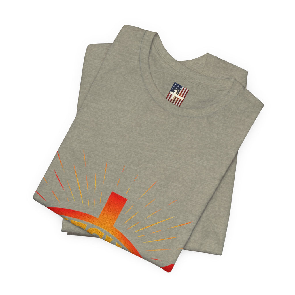 Jesus Ichthys T-shirt – Christian Fish Symbol with Cross & Jesus Inscription T-shirt for Eternal Faith & Streetwear Printify
