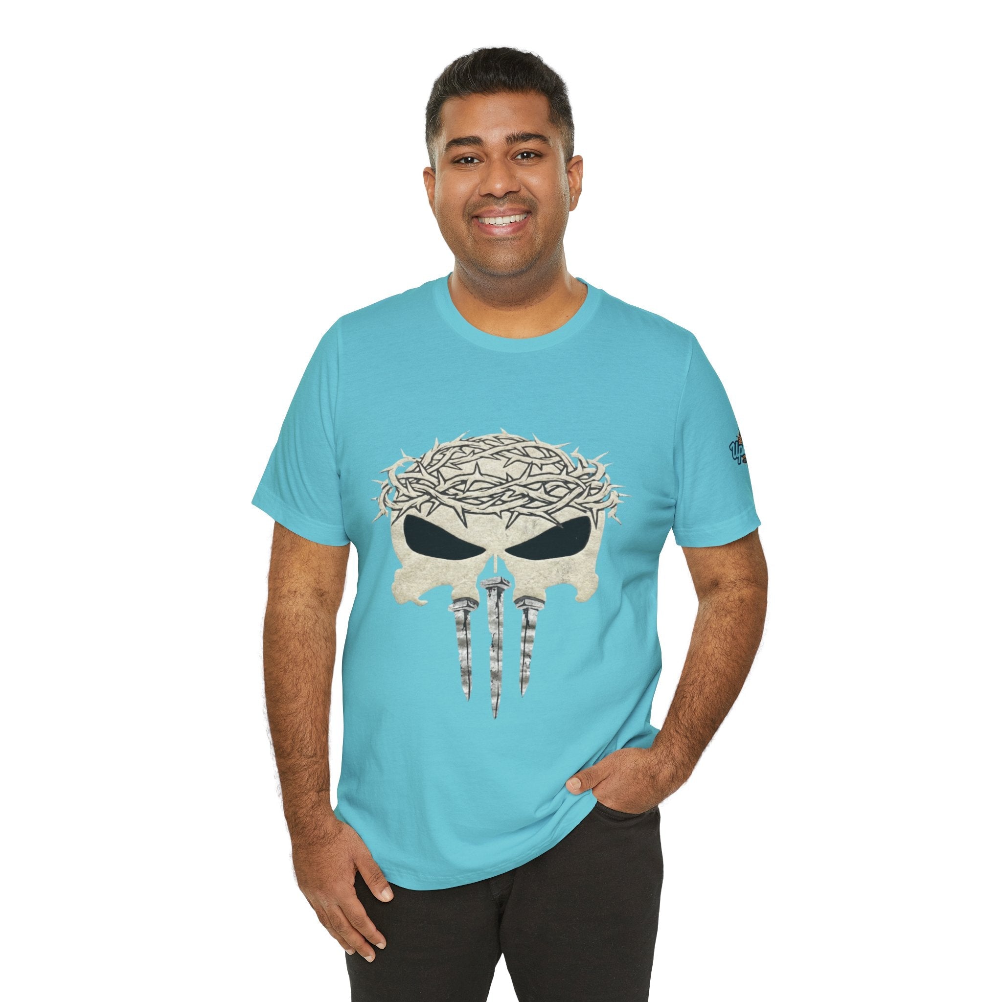 Christian Skull T-shirt - Crown of Thorns & Nails - Warrior Faith T-shirt Printify