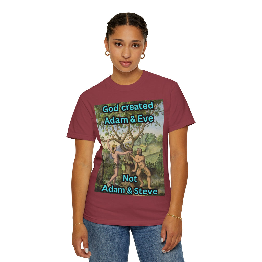 God Created Adam and Eve T-Shirt – Biblical Truth Christian Tee for Bold Faith Printify