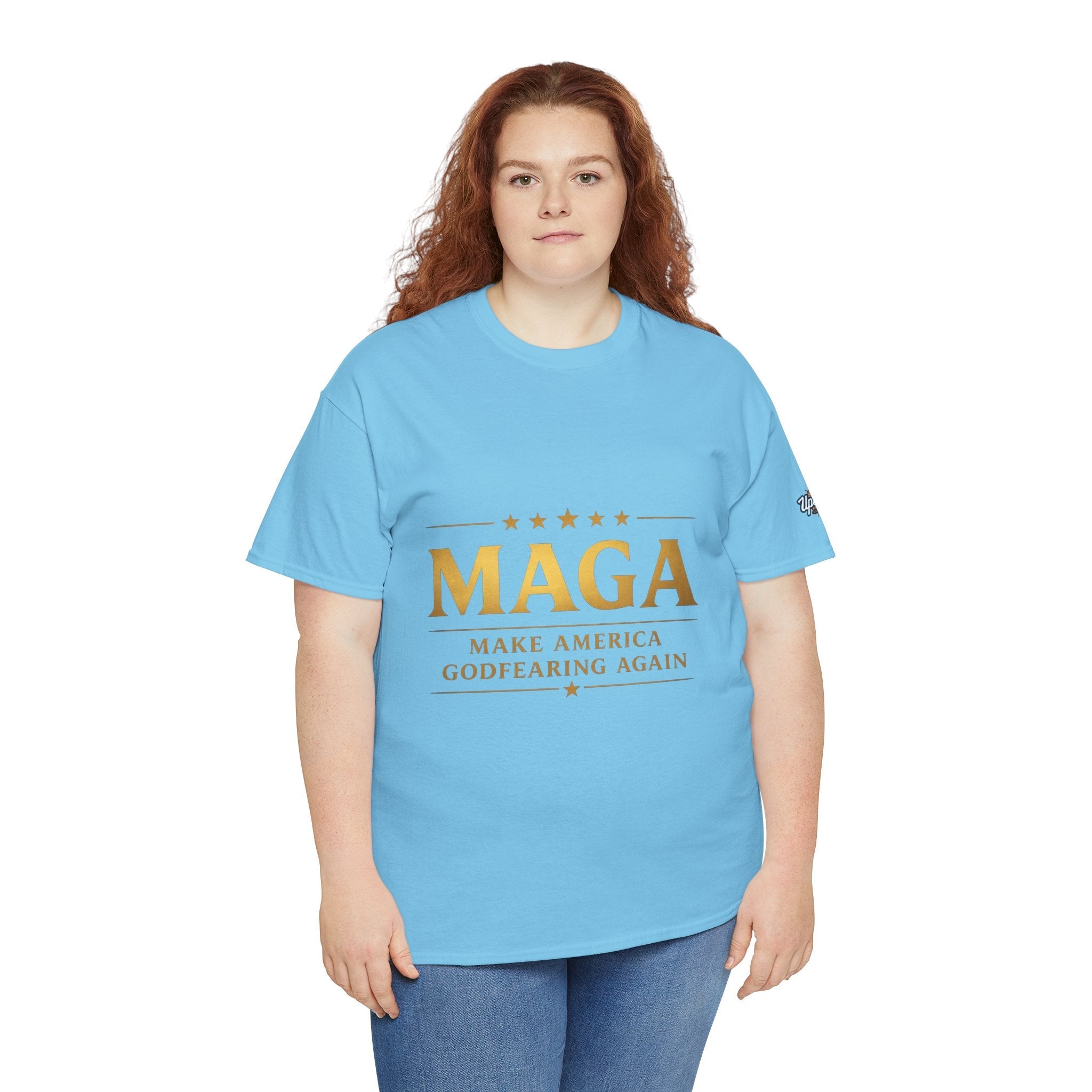 MAGA Gold Letter T-Shirt — "Make America Great Again" Printify