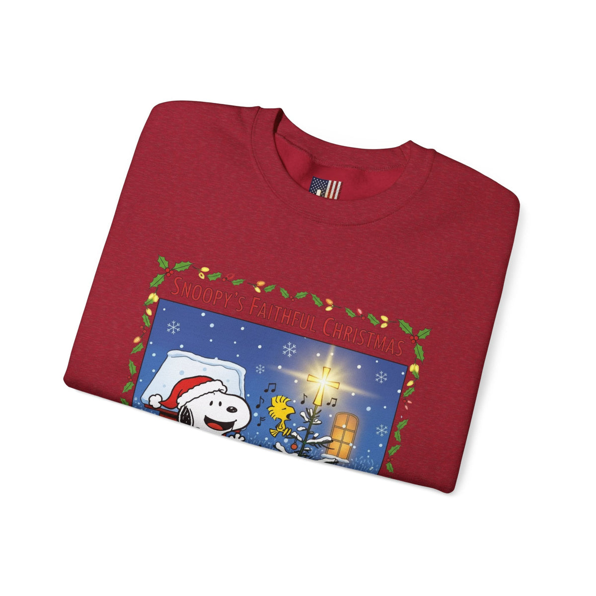 🎄 Faithful Christmas Friends – Christian Holiday Sweatshirt | Festive Tree & Cartoon Duo | Heartwarming Christmas Tee by Uplifted Gear Printify