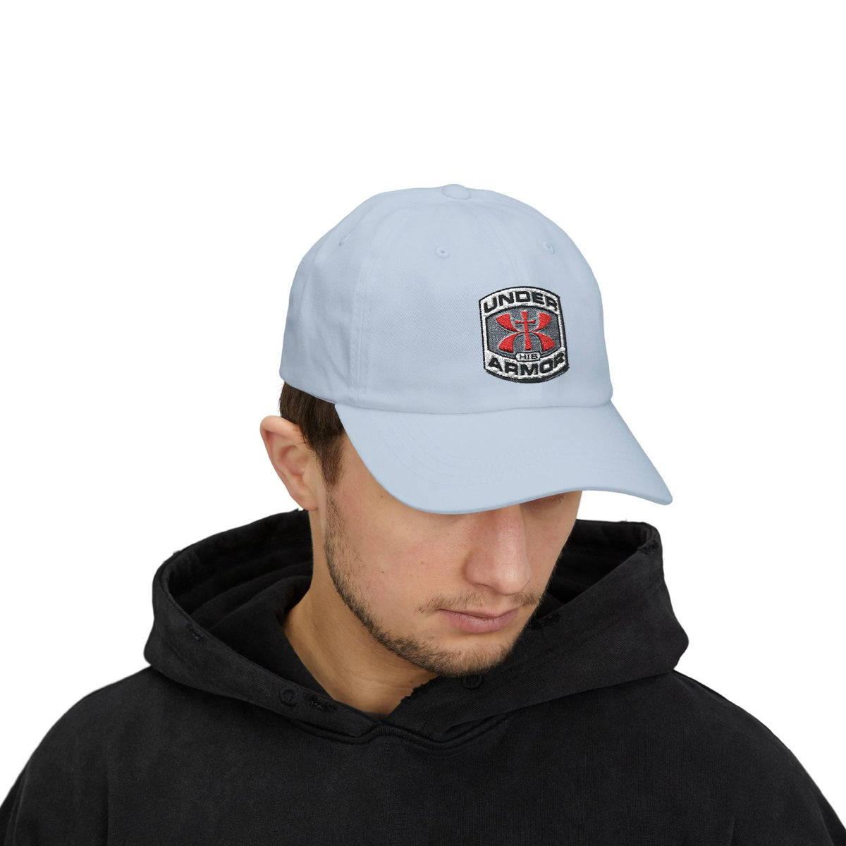 Under Armor Classic Dad Cap - Embroidered White Baseball Hat Printify