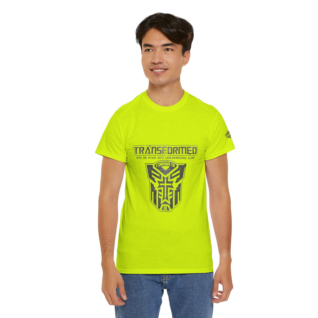 Transformer Logo Christian T-shirt | 2 Corinthians 3:18 Bible Verse T-shirt Printify