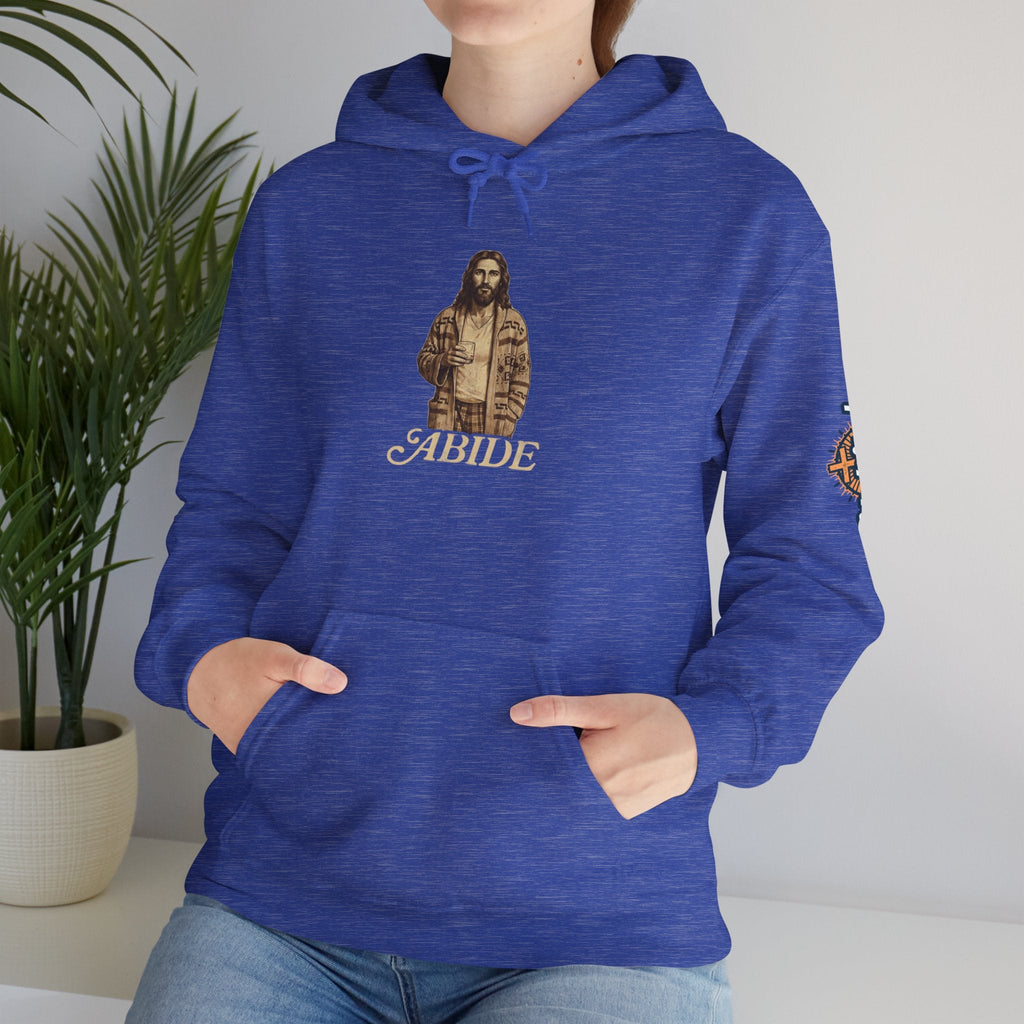 Abide Jesus Hoodie — Vintage 'The Dude' Religious Graphic Hoodie Printify