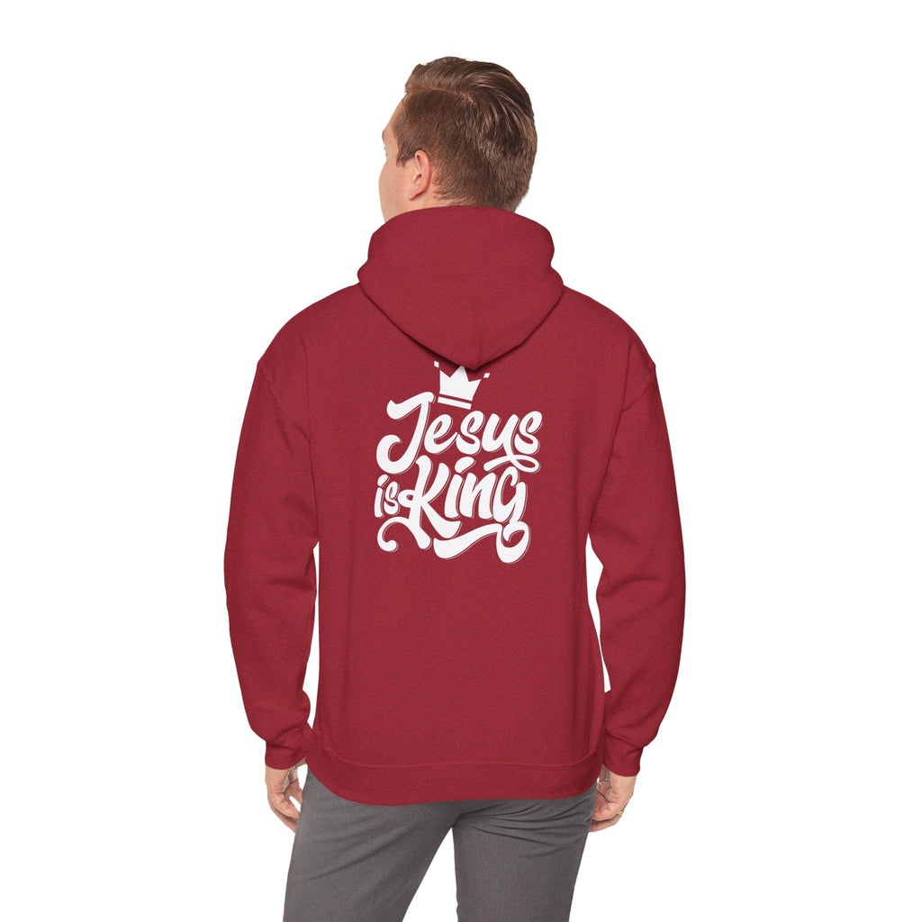 Jesus is King Hoodie – Bold Crown & Cross Christian Sweatshirt for Eternal Reign & Cozy Faith Printify