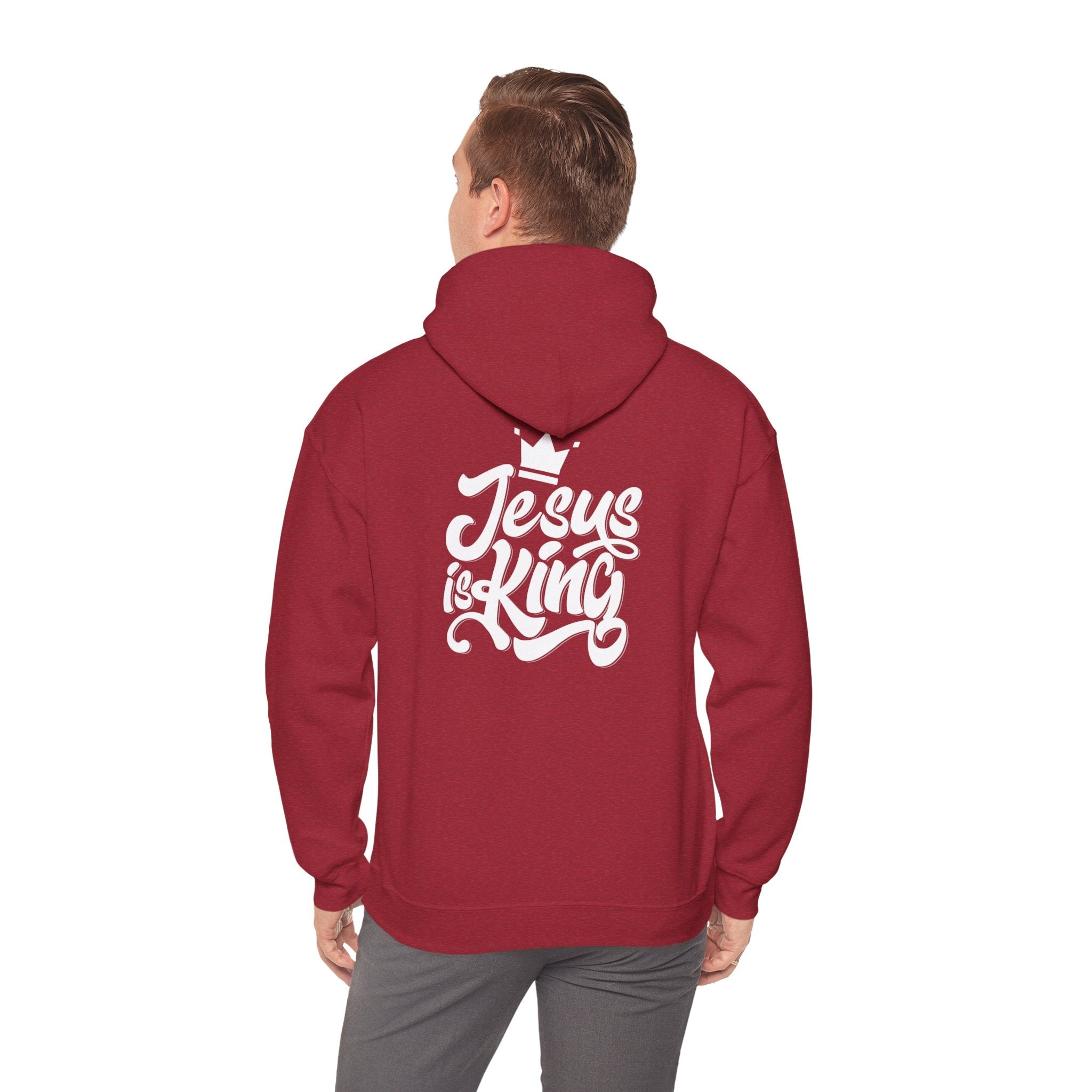 Jesus is King Hoodie – Bold Crown & Cross Christian Sweatshirt for Eternal Reign & Cozy Faith Printify