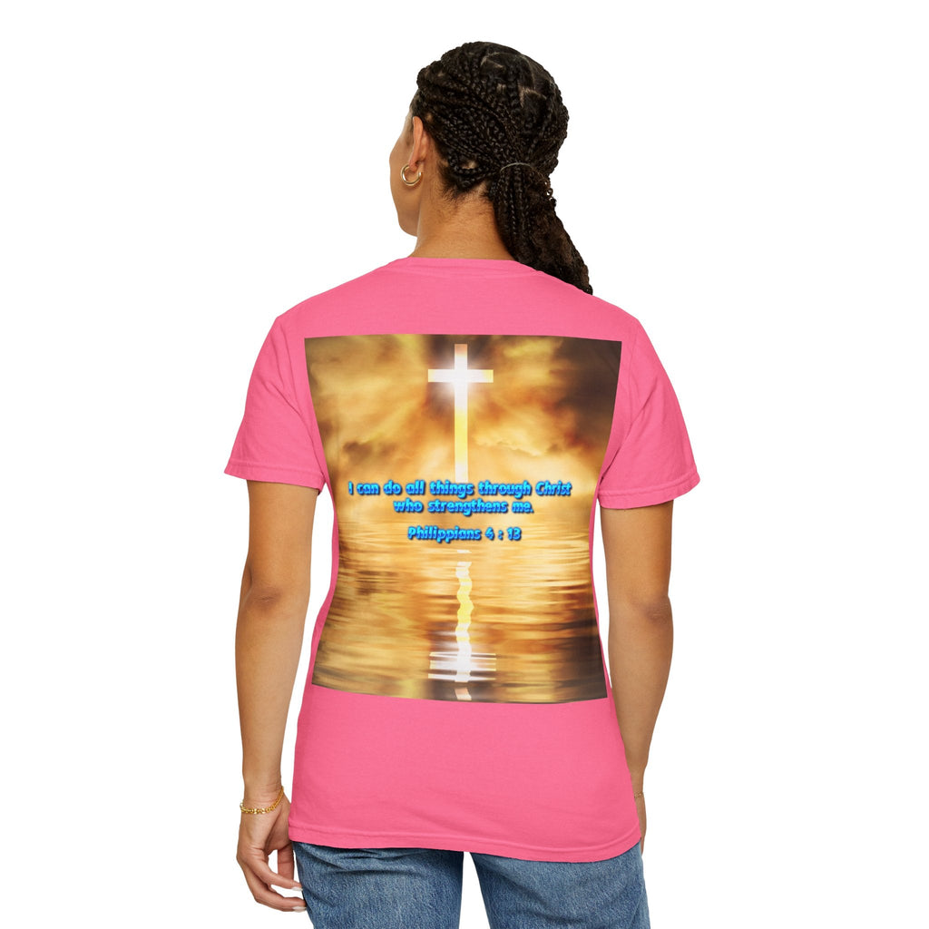 Bible Verse Unisex Garment-Dyed T-shirt -  Philippians 4 : 13 Printify