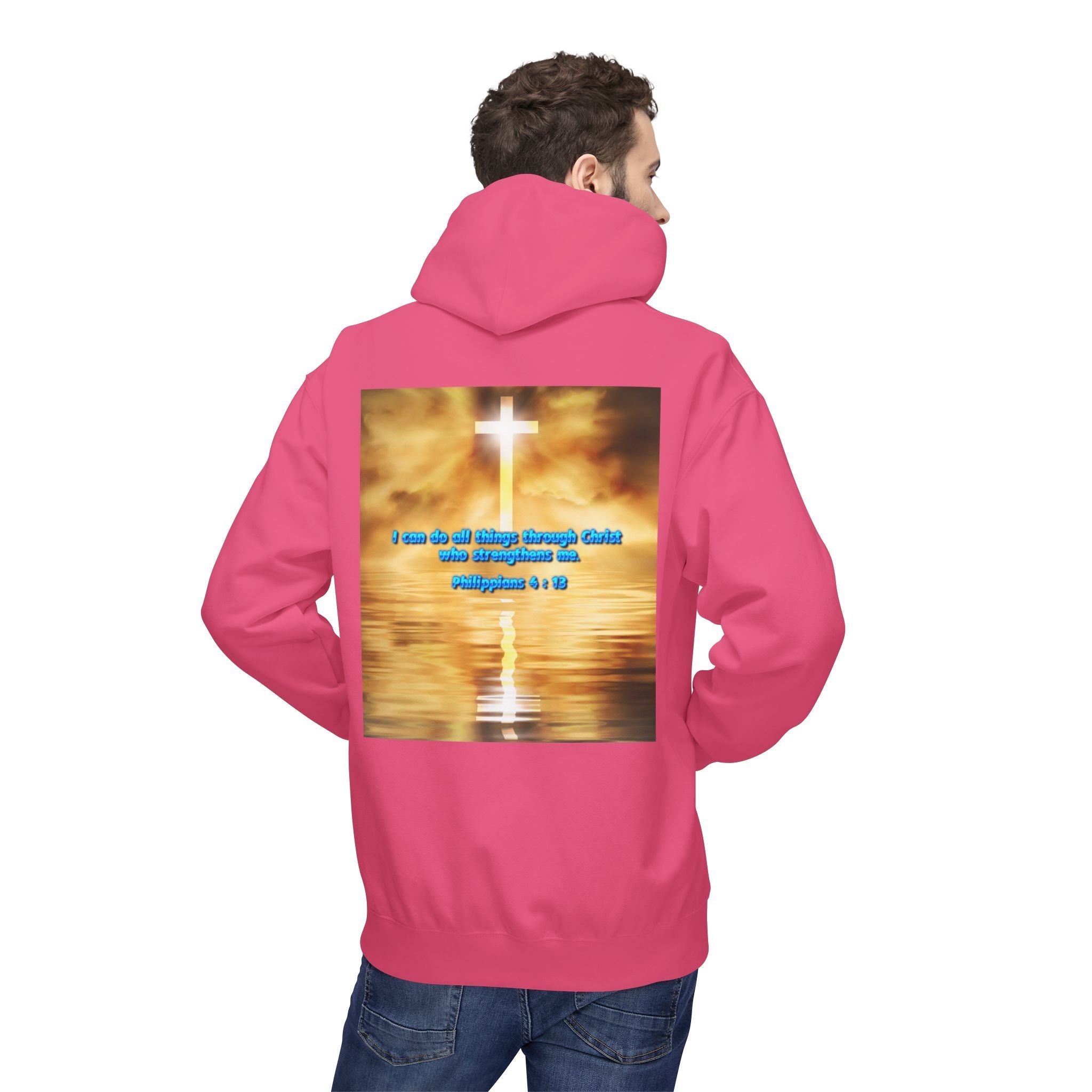 Hoodie - Philippians 4 : 13 Bible Verse Religious Design Printify