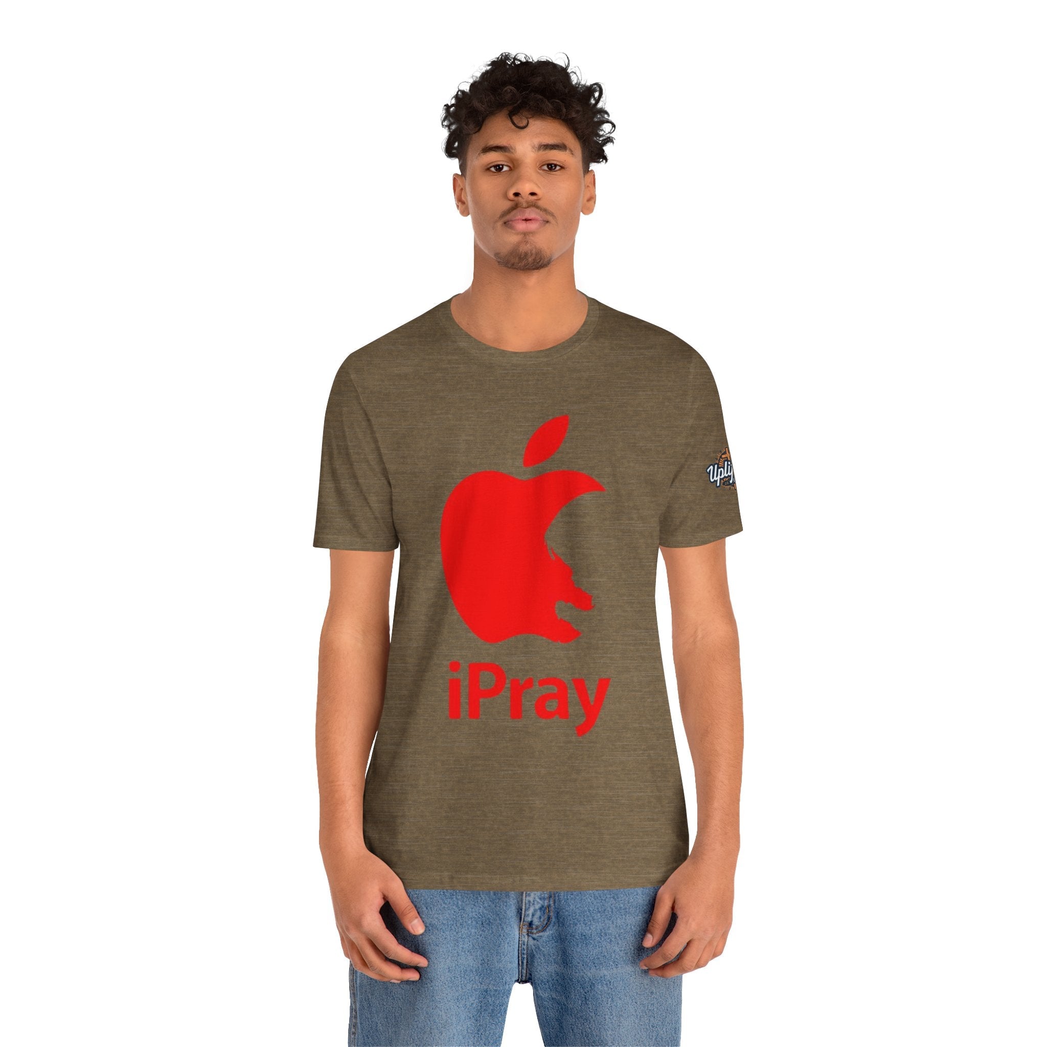 iPray Red Apple Christian T-Shirt — Faith Graphic Tee Printify