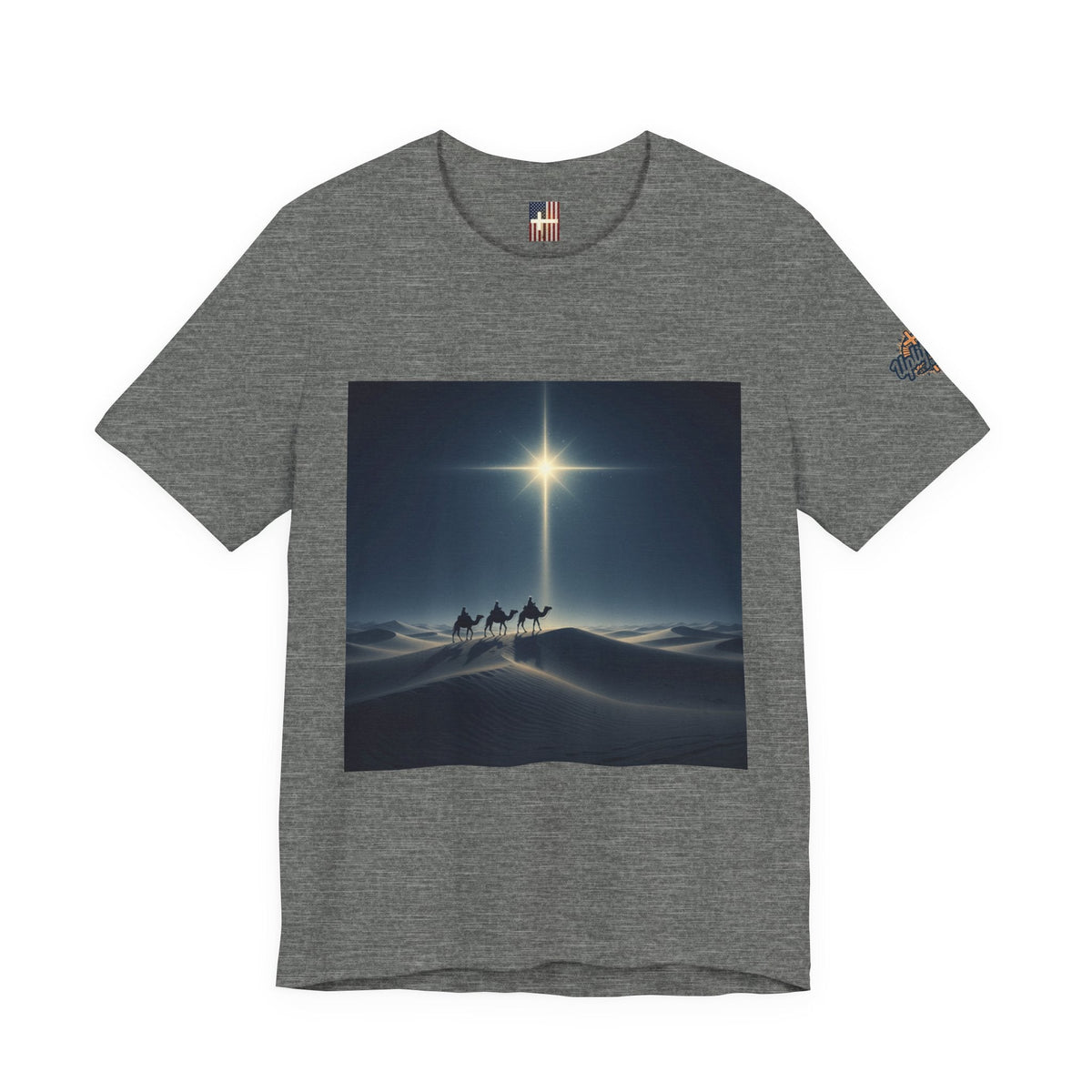 3 Wise Men T-shirt – Magi Camels Nativity Journey Christian Christmas T-shirt for Epiphany Faith & Holy Night Printify