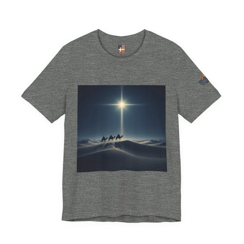 3 Wise Men T-shirt – Magi Camels Nativity Journey Christian Christmas T-shirt for Epiphany Faith & Holy Night Printify