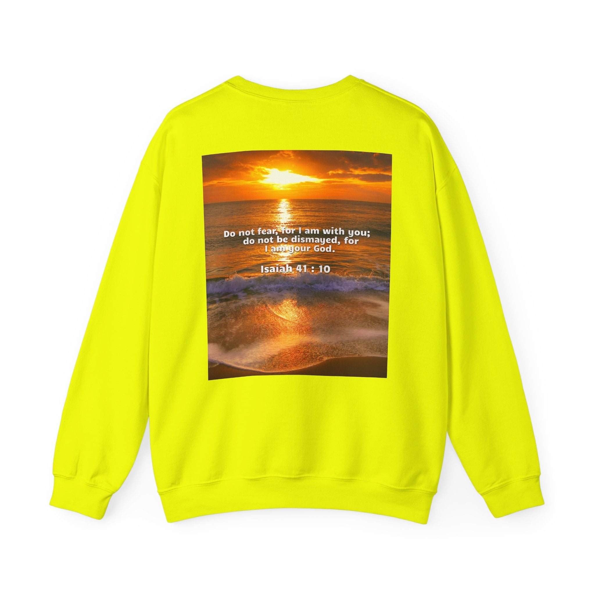 Bible Verse Unisex Heavy Blend™ Crewneck Sweatshirt - Isaiah 41 : 10 Printify