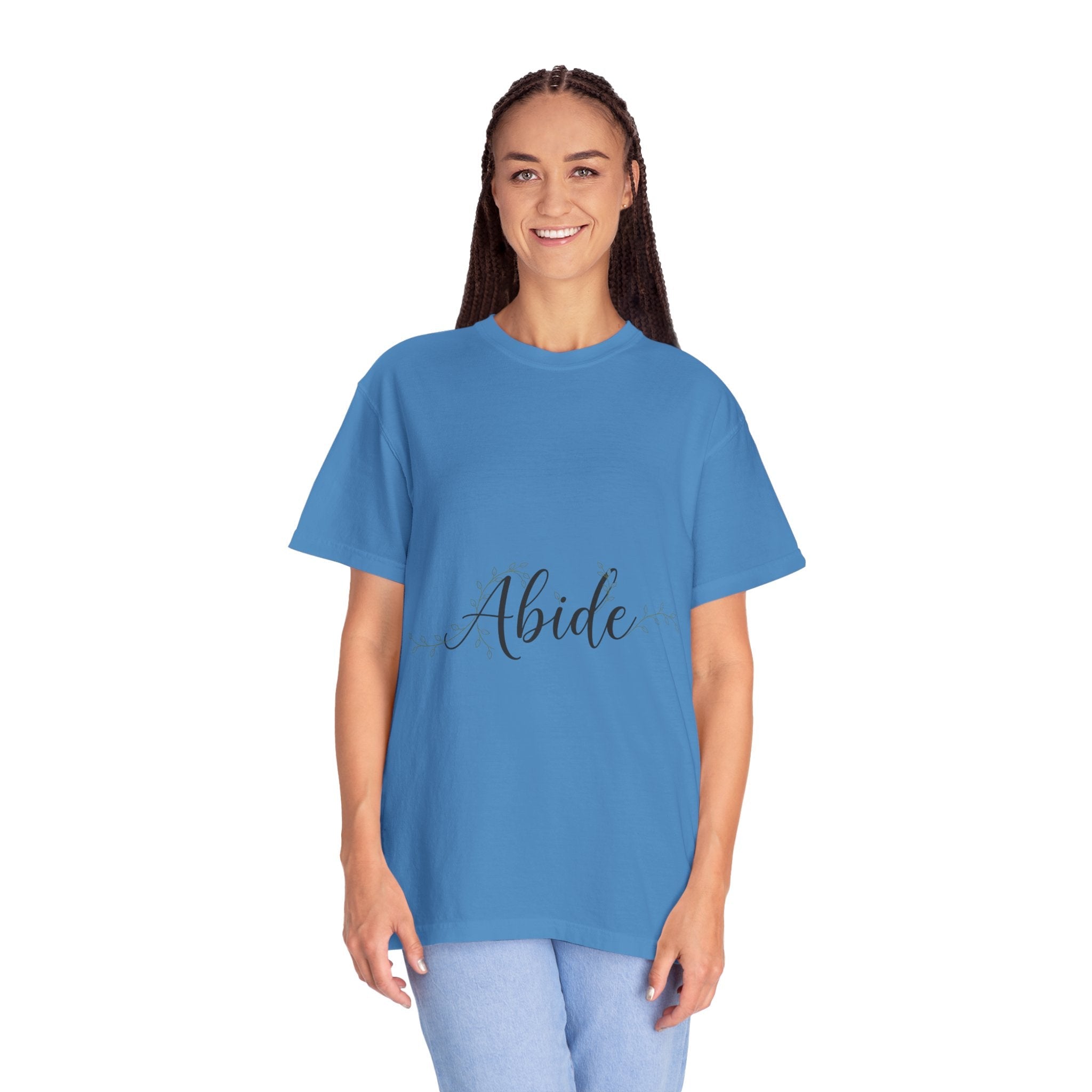 Abide in the Lord T-Shirt – Vine Design Christian Tee for Faithful Hearts Printify