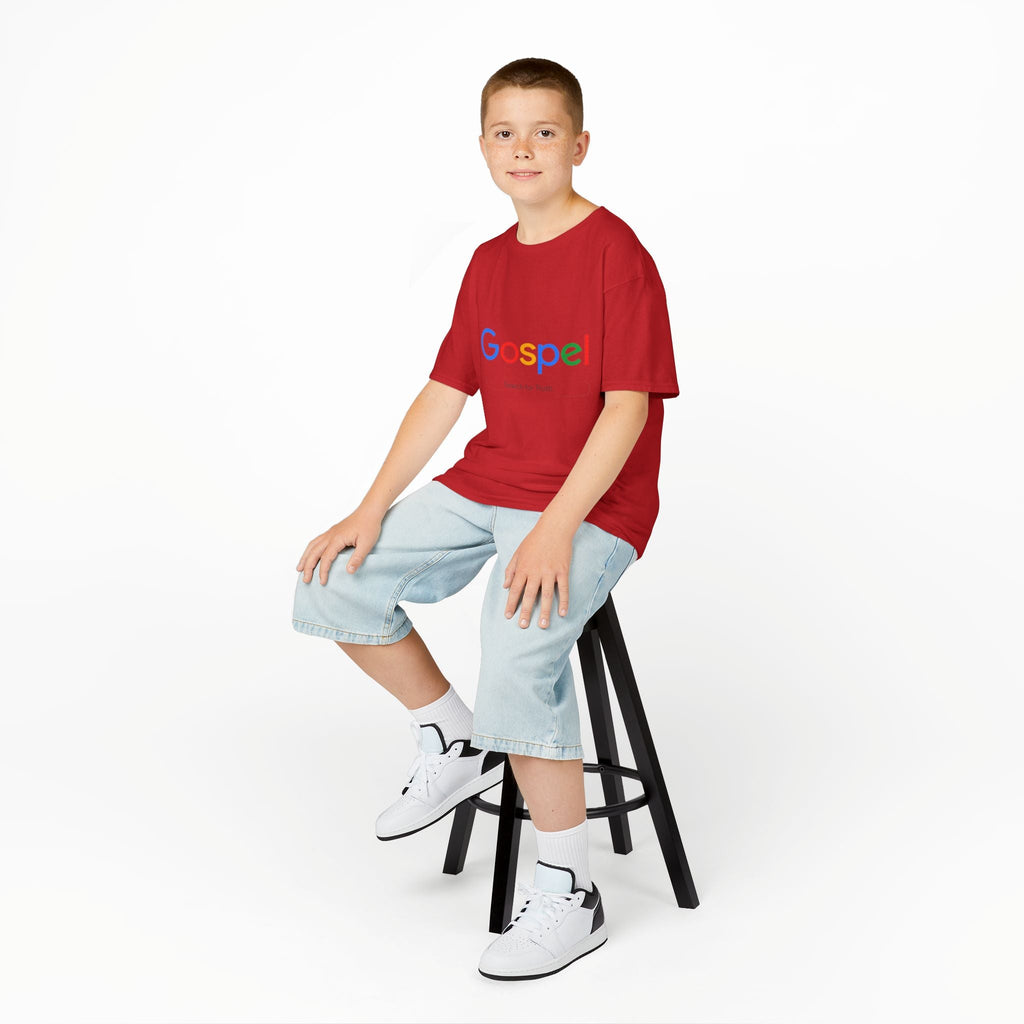Kids Tee — "Gospel" Colorful Search-Style Logo Printify