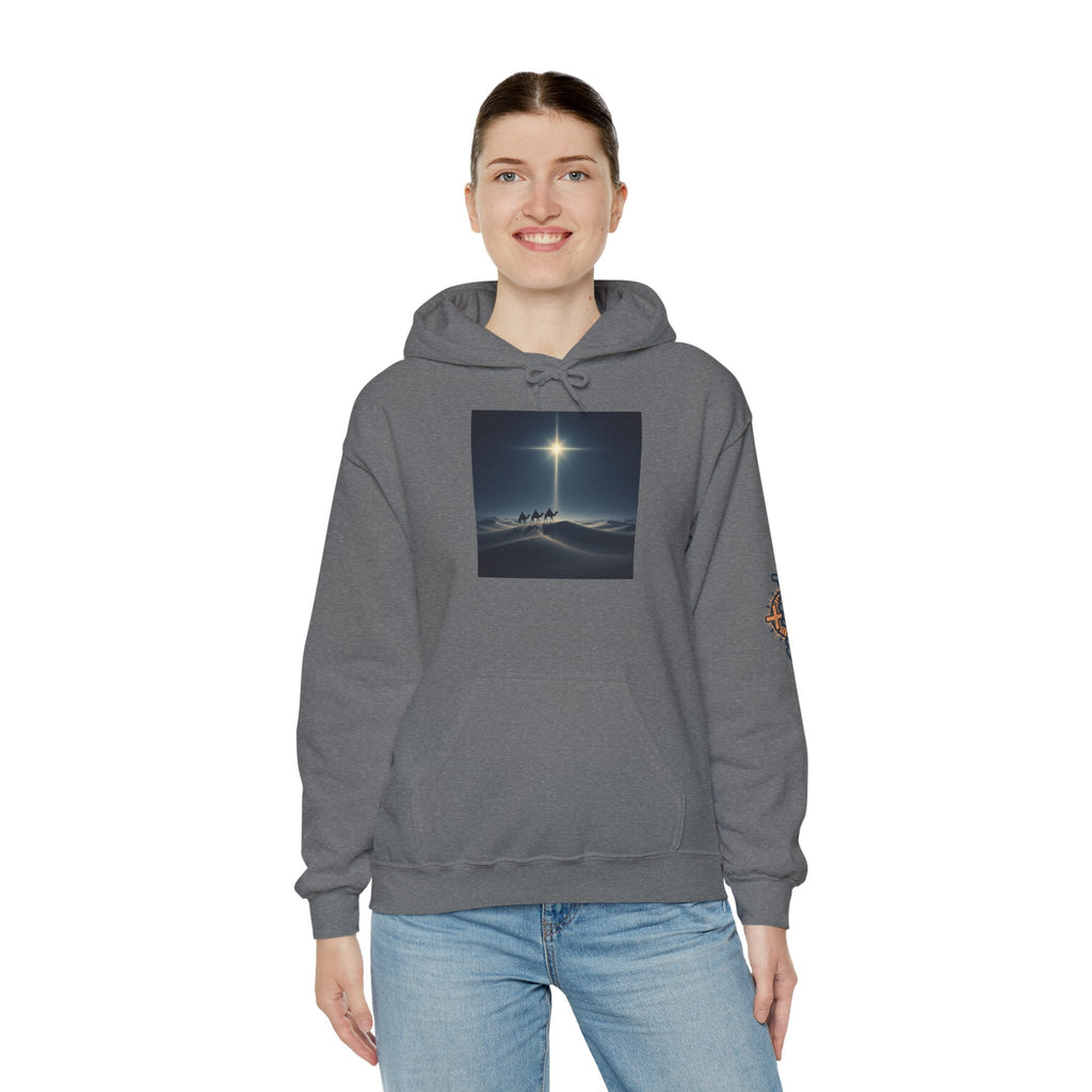 3 Wise Men Hoodie – Magi Camels Nativity Journey Christian Christmas Sweatshirt for Epiphany Faith & Holy Night Printify