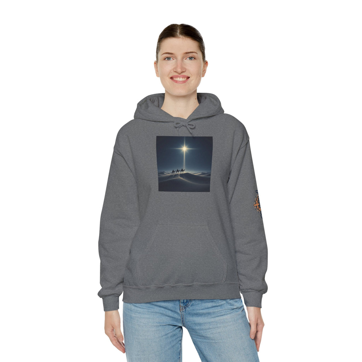 3 Wise Men Hoodie – Magi Camels Nativity Journey Christian Christmas Sweatshirt for Epiphany Faith & Holy Night Printify