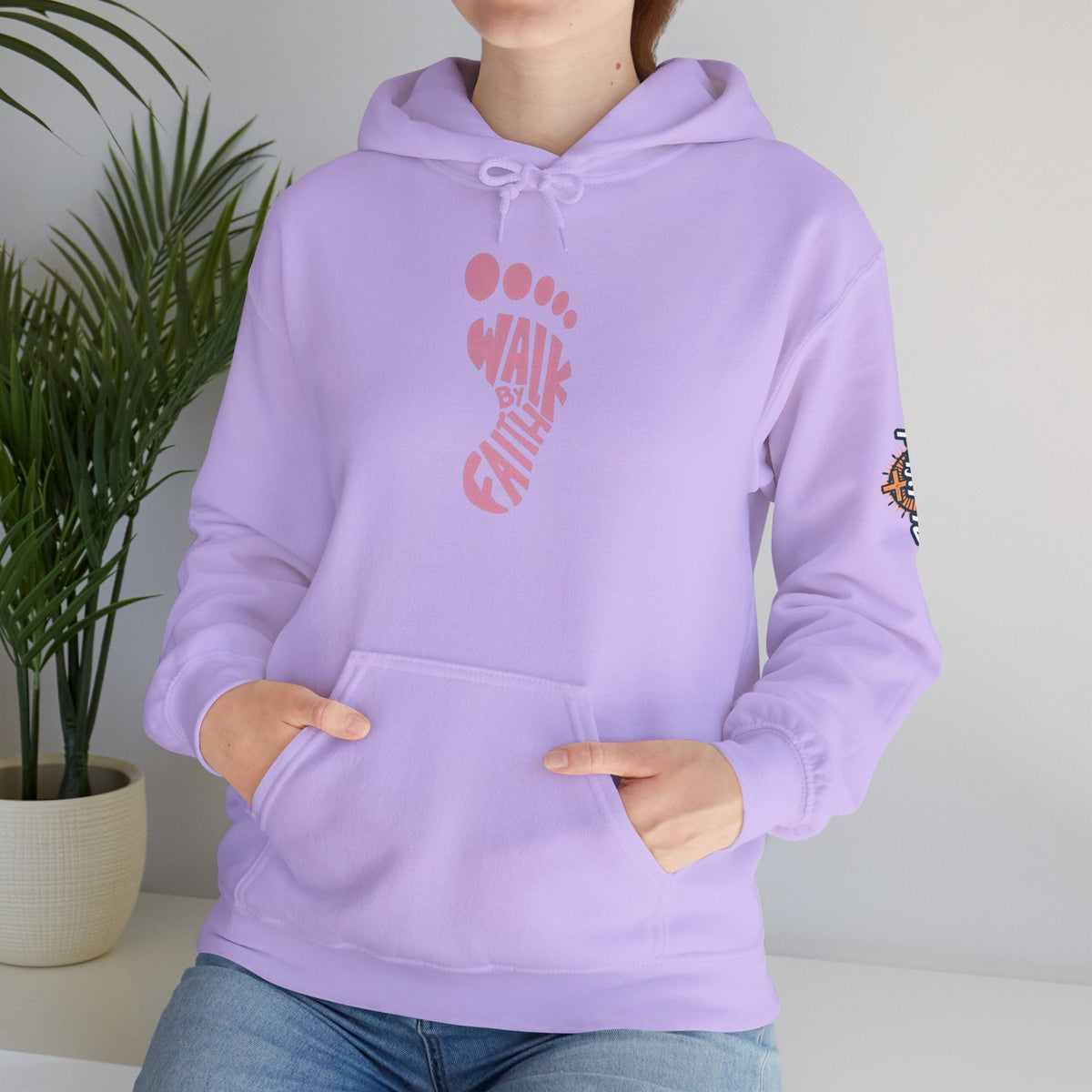 Walk By Faith Footprint Hoodie Printify